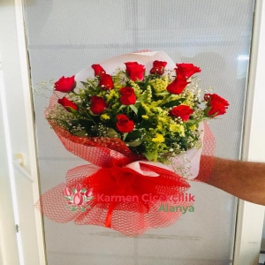  Alanya Çiçek - 15 Kırmızı Gülden Buket